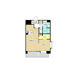LIBTH・千葉城 1LDKの間取図画像
