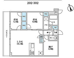 S-RESIDENCE富士見ヶ丘afford 3階2SLDKの間取り