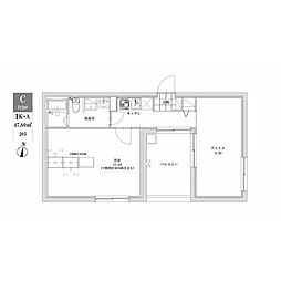 ＬＥＧＡＬＡＮＤ江古田（リーガランドプラスエコダ） 2階1SKの間取り