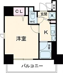 エステムコート神戸・県庁前 3階1Kの間取り