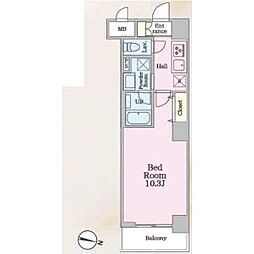 アロー東海神　37番館 4階1Kの間取り