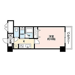 パークソレイユ3番館 1Kの間取図画像