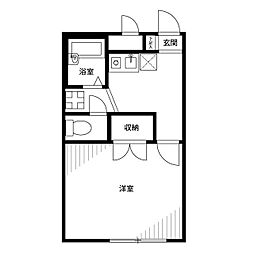 アムールとつか2 1Kの間取図画像