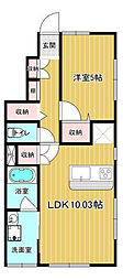 和福 1LDKの間取図画像