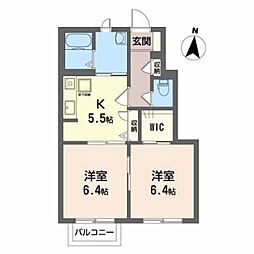 JR仙石線 石巻駅 徒歩11分の賃貸アパート 1階2Kの間取り