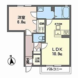 JR仙石線 陸前山下駅 徒歩28分の賃貸アパート 1階1LDKの間取り