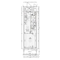 エステムコート名古屋ライブゲート 1005・1504号室キャンペー 1DKの間取図画像