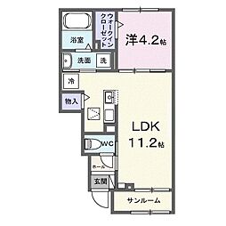 フィオーレＳＫ　III 1階1LDKの間取り
