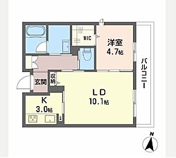 シャーメゾン別府駅前 2Kの間取図画像