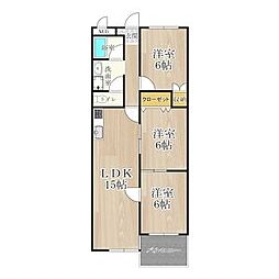 インペリアル京都 10階3LDKの間取り