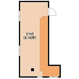 丸喜ビル 2階ワンルームの間取り