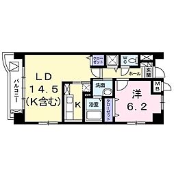 グランツモーデ 1LDKの間取図画像