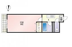 コンフォートＮビル 4階1Kの間取り
