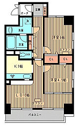 シェソワ恵比寿 9階2LDKの間取り