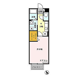 ボン・ヴォヤージュ　Ｂ 2階1Kの間取り