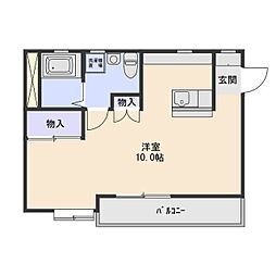 東武伊勢崎線 境町駅 徒歩16分の賃貸アパート 2階1Kの間取り