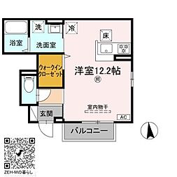 JR山陽本線 広島駅 徒歩12分の賃貸アパート 1階ワンルームの間取り