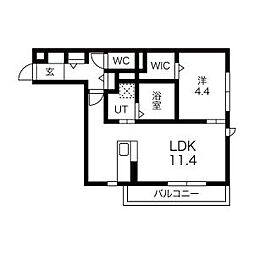 ApartmentHouse針崎1 1LDKの間取図画像