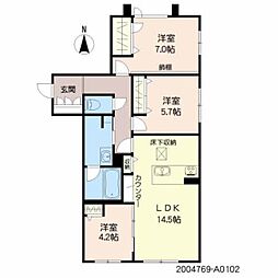 シャーメゾンＡｒｉｓｔｉｏ 1階3LDKの間取り