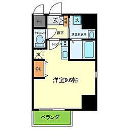 オンリーワン川西小戸 ワンルームの間取図画像