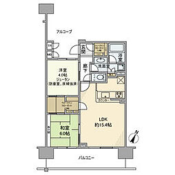 サングランデアルフィーヌB棟 307 3階2LDKの間取り