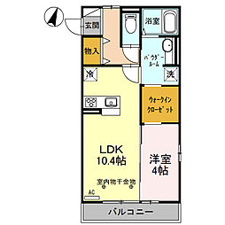 ア・ラ・モード1 1LDKの間取図画像