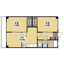 ソシエ府中 5階2LDKの間取り