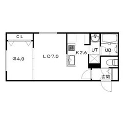 シティレジデンス福住 4階1LDKの間取り