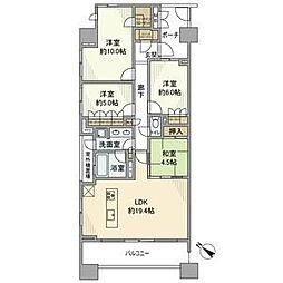 グランスイートブルー　ベイフロントタワー 17階4LDKの間取り