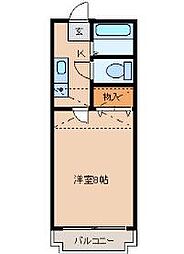 ソレアード遠見塚壱番館 1階1Kの間取り