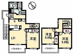 ｎｆビレッジ　Ａ棟 2階3LDKの間取り