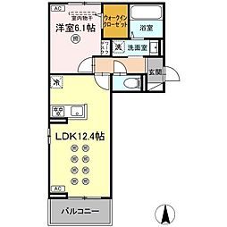 Solaire 3階1LDKの間取り