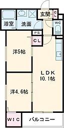 ラモーナ東山町I 2階2LDKの間取り