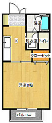 ＫＳアパートII 1階1Kの間取り