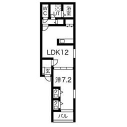 Premier 1階1LDKの間取り