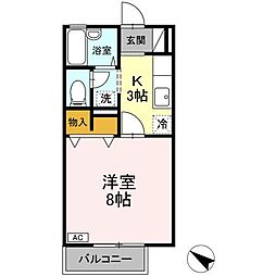 第三麦秀閣　Ｂ 1階1Kの間取り