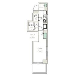 ドルチェヴィータ両国 5階1Kの間取り