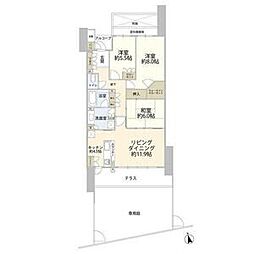 トラスティア北野 1階3LDKの間取り