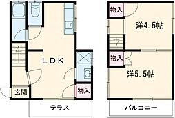 笹川東川一戸建 1階2LDKの間取り