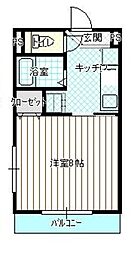 フレア 1Kの間取図画像