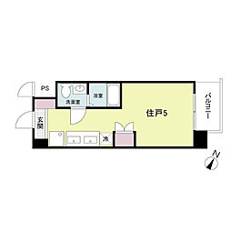 レジディア比治山公園 4階1Kの間取り