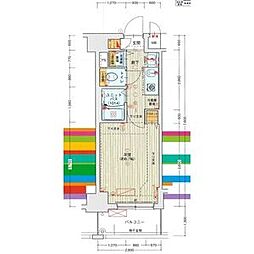 ライジングコート名古屋駅前東 1Kの間取図画像