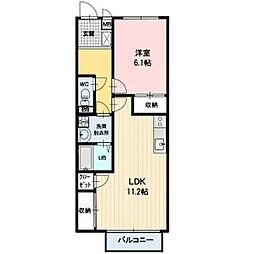Mason　de　Fleur 1階1LDKの間取り