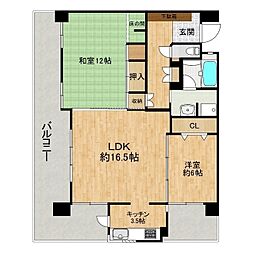 アンピールマンション天神東 2LDKの間取図画像