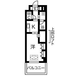 ARROW FIELDS貮番館 13階1Kの間取り