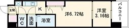 AELL OSAKA EAST 15階2Kの間取り