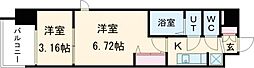 AELL OSAKA EAST 15階2Kの間取り