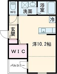 京阪交野線 宮之阪駅 徒歩13分の賃貸アパート 2階ワンルームの間取り