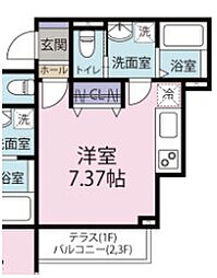スフィーダみずほ台II 3階ワンルームの間取り