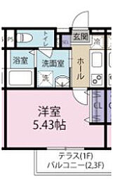 スフィーダみずほ台I 1階1Kの間取り